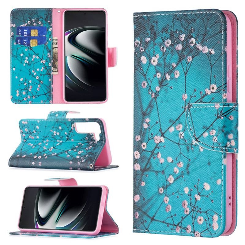 Flip Cover Samsung Galaxy S22 Plus 5G Blomstrende Træ