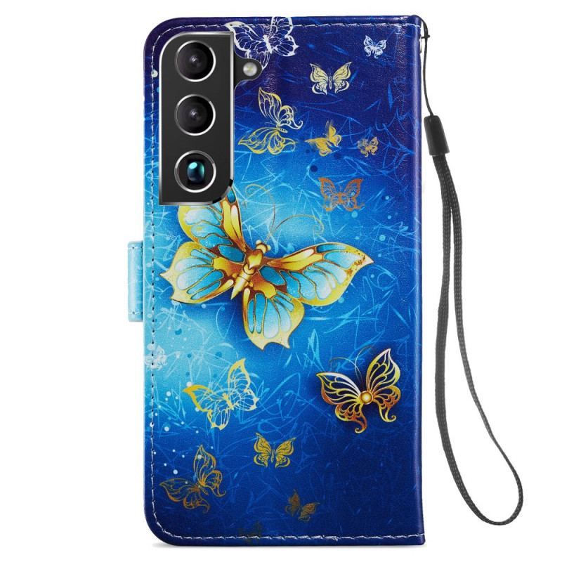 Flip Cover Samsung Galaxy S22 Plus 5G Flugt Af Sommerfugle