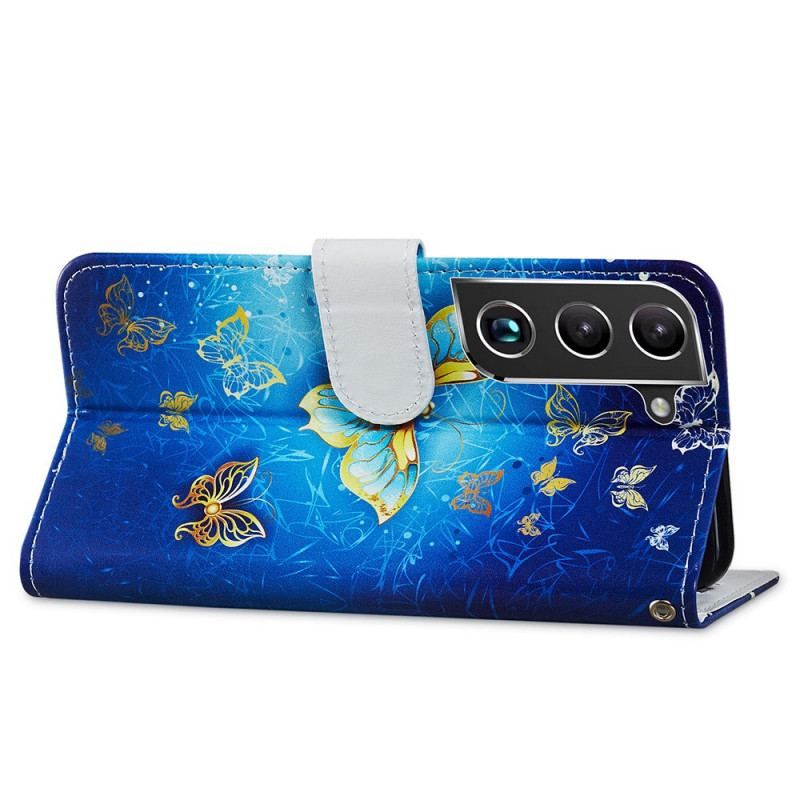 Flip Cover Samsung Galaxy S22 Plus 5G Flugt Af Sommerfugle