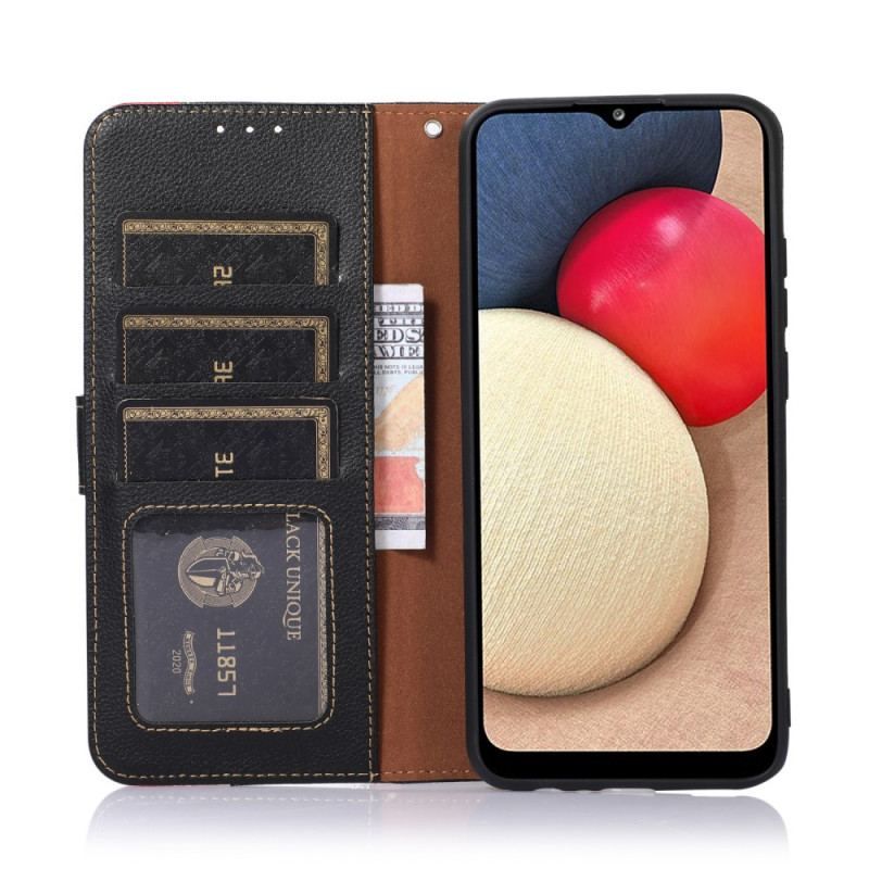 Flip Cover Samsung Galaxy S22 Plus 5G Lychee Style Rfid Khazneh