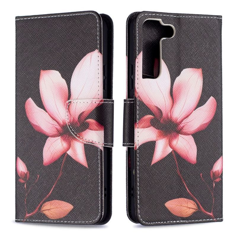 Flip Cover Samsung Galaxy S22 Plus 5G Lyserød Blomst