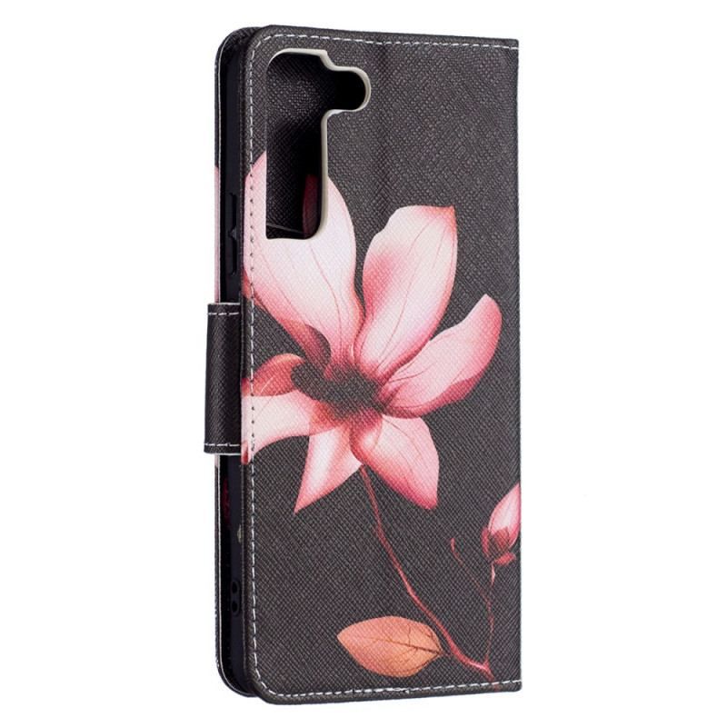 Flip Cover Samsung Galaxy S22 Plus 5G Lyserød Blomst