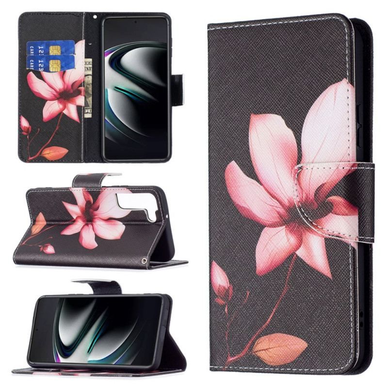 Flip Cover Samsung Galaxy S22 Plus 5G Lyserød Blomst