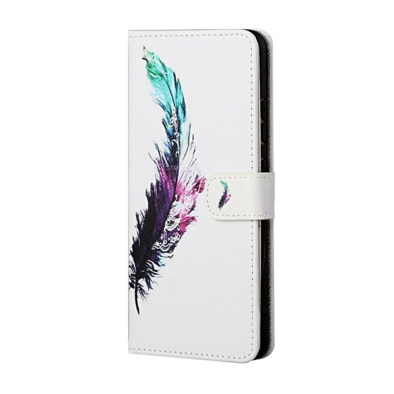 Flip Cover Samsung Galaxy S22 Plus 5G Med Snor Fjer Med Snor