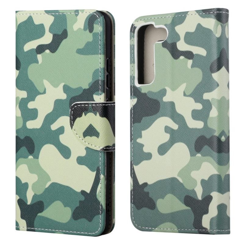 Flip Cover Samsung Galaxy S22 Plus 5G Militær Camouflage