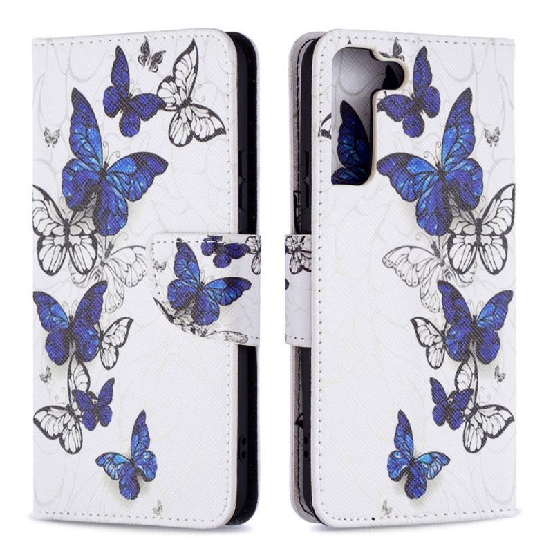 Flip Cover Samsung Galaxy S22 Plus 5G Sommerfugle Konger