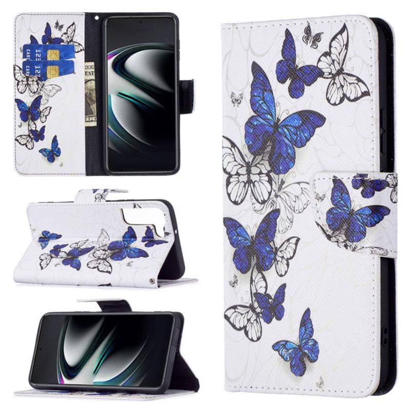 Flip Cover Samsung Galaxy S22 Plus 5G Sommerfugle Konger