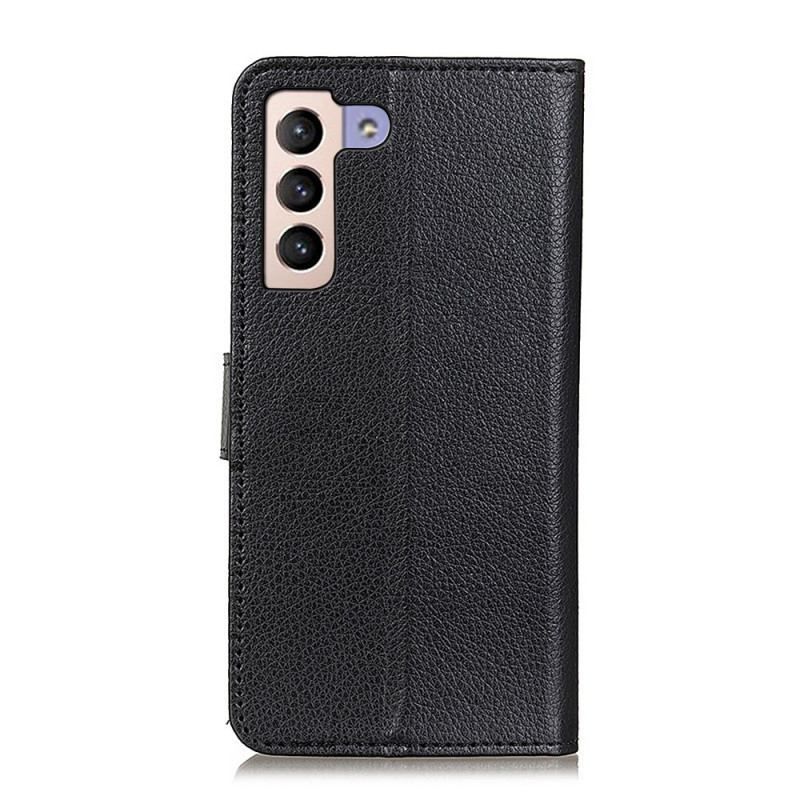 Flip Cover Samsung Galaxy S22 Plus 5G Traditionelt Litchi Læder