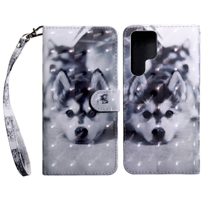 Flip Cover Samsung Galaxy S22 Ultra 5G Hunden Gustav