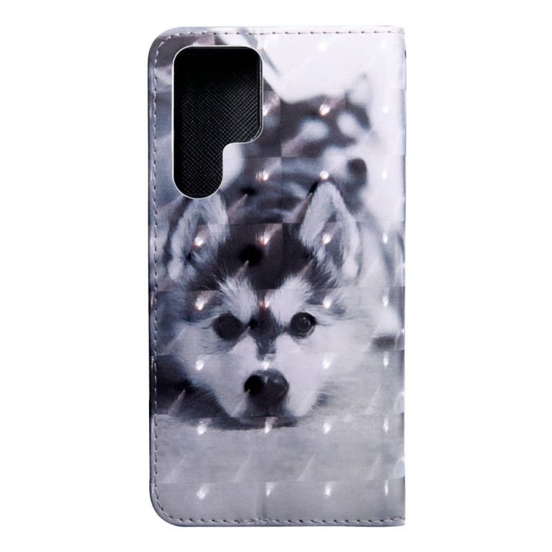 Flip Cover Samsung Galaxy S22 Ultra 5G Hunden Gustav