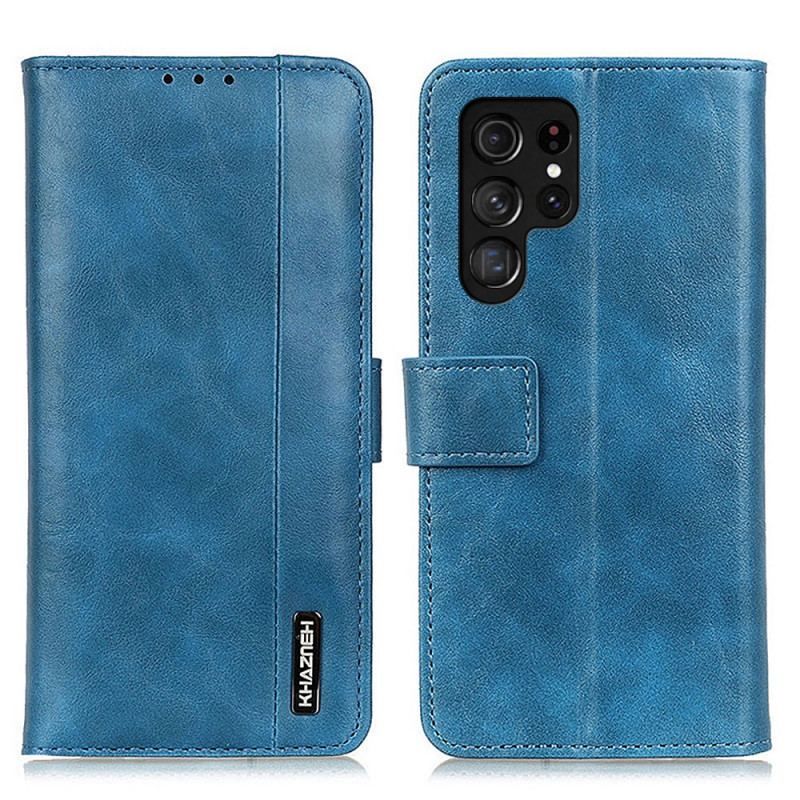 Flip Cover Samsung Galaxy S22 Ultra 5G Imiteret Læder Elegance Khazneh