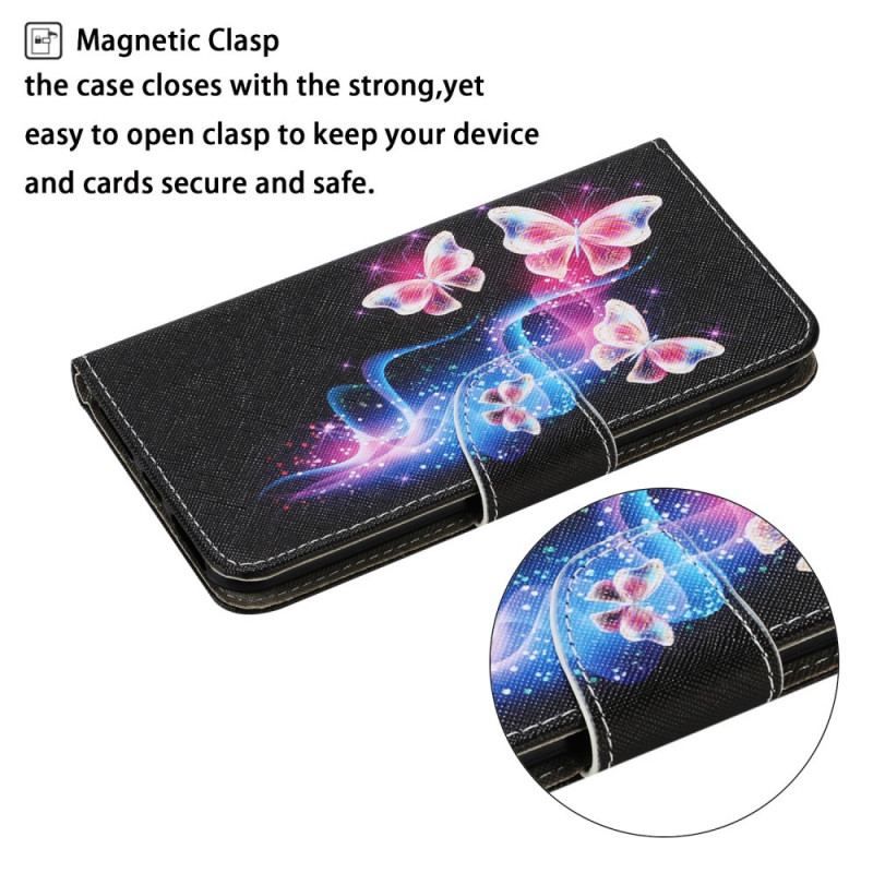 Flip Cover Samsung Galaxy S22 Ultra 5G Magiske Sommerfugle