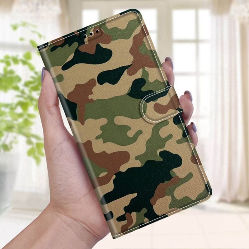 Flip Cover Samsung Galaxy S22 Ultra 5G Militær Camouflage