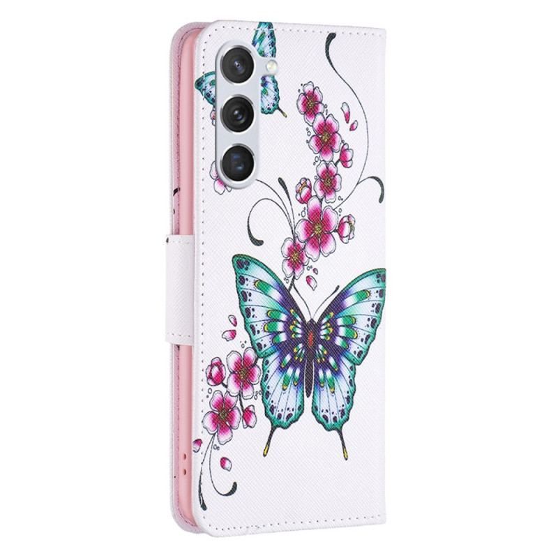 Flip Cover Samsung Galaxy S23 5G Afvis Sommerfugle