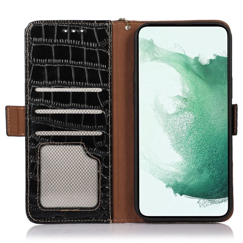 Flip Cover Samsung Galaxy S23 5G Crocodile Style Rfid