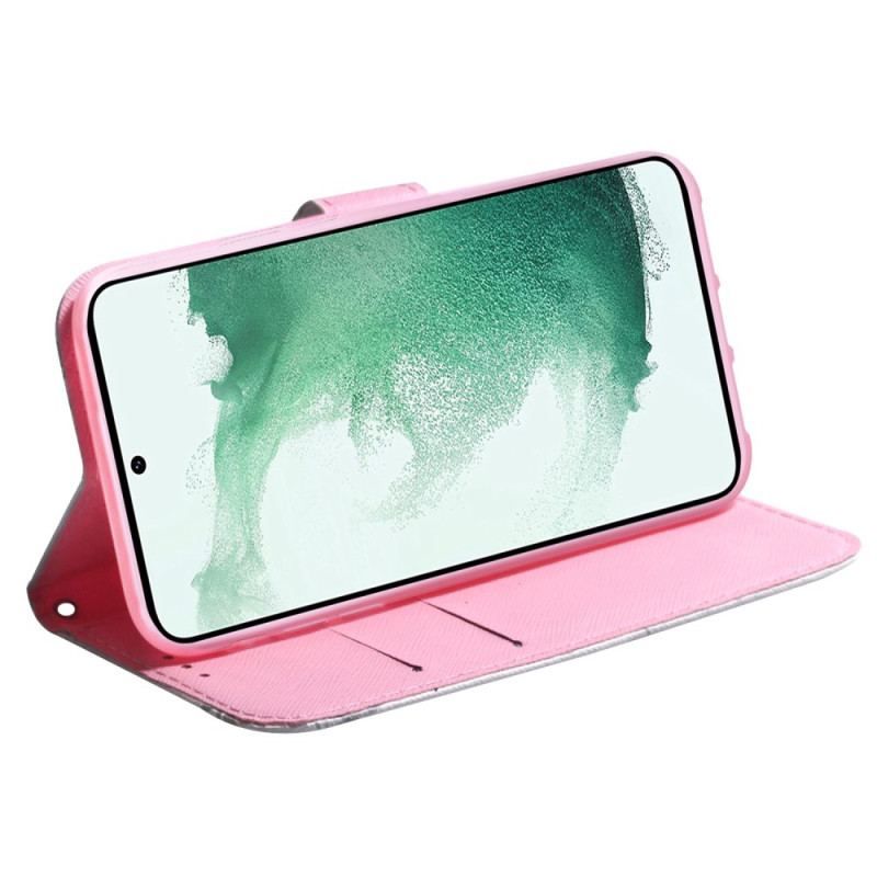 Flip Cover Samsung Galaxy S23 5G Lyserød Blomst