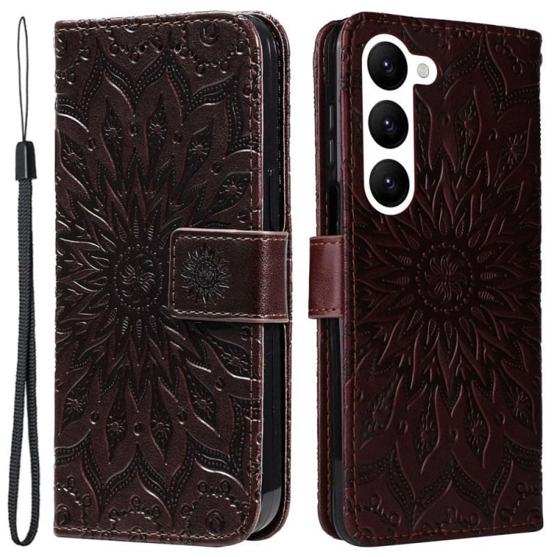 Flip Cover Samsung Galaxy S23 5G Mandala Sun Med Snor