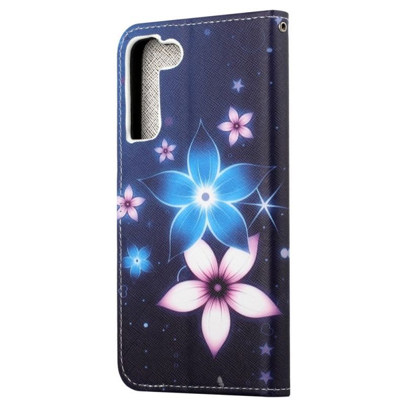 Flip Cover Samsung Galaxy S23 5G Måneblomster