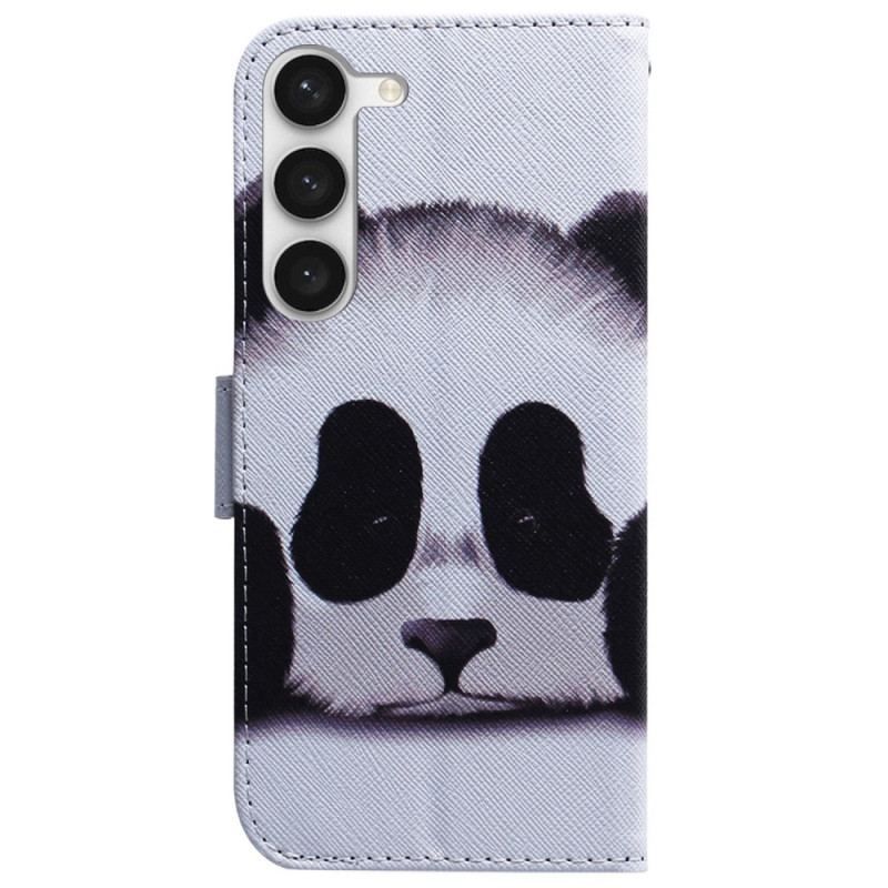 Flip Cover Samsung Galaxy S23 5G Med Snor Min Lanyard Panda