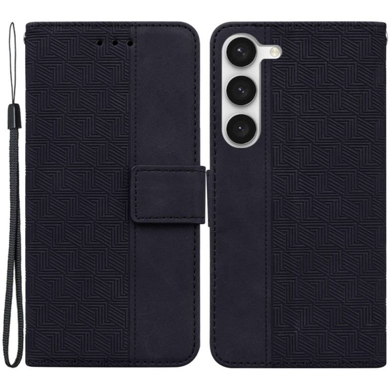 Flip Cover Samsung Galaxy S23 5G Med Snor Strappy Mønster