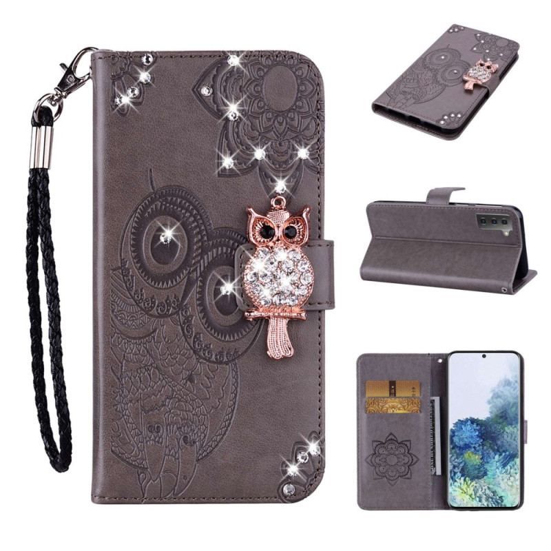 Flip Cover Samsung Galaxy S23 5G Ugle Mandala Og Charm