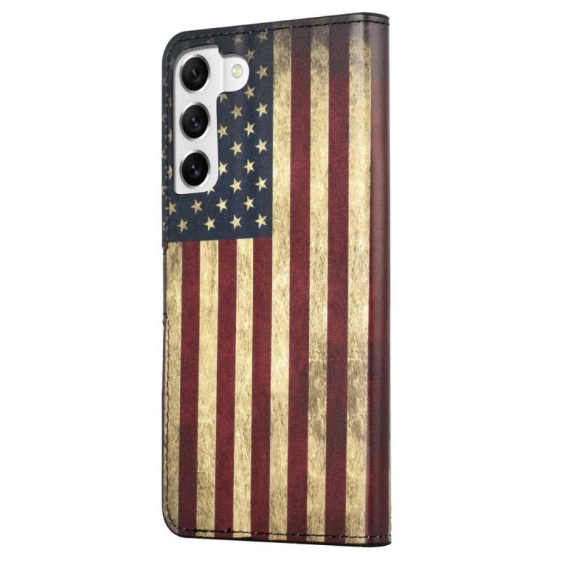 Flip Cover Samsung Galaxy S23 5G Vintage Amerikansk Flag