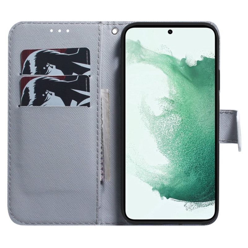 Flip Cover Samsung Galaxy S23 Plus 5G Hvid Tiger