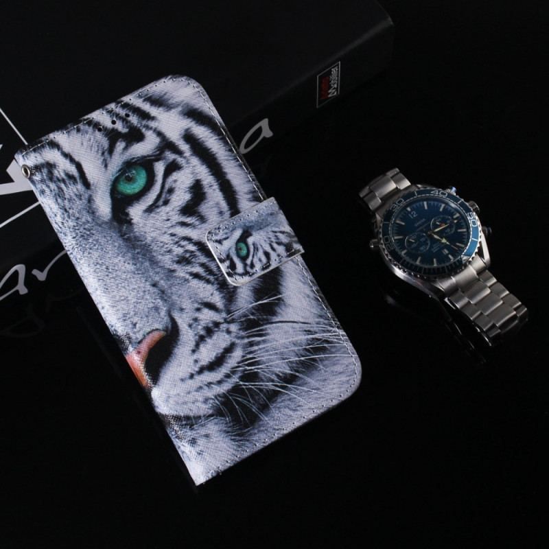 Flip Cover Samsung Galaxy S23 Plus 5G Hvid Tiger