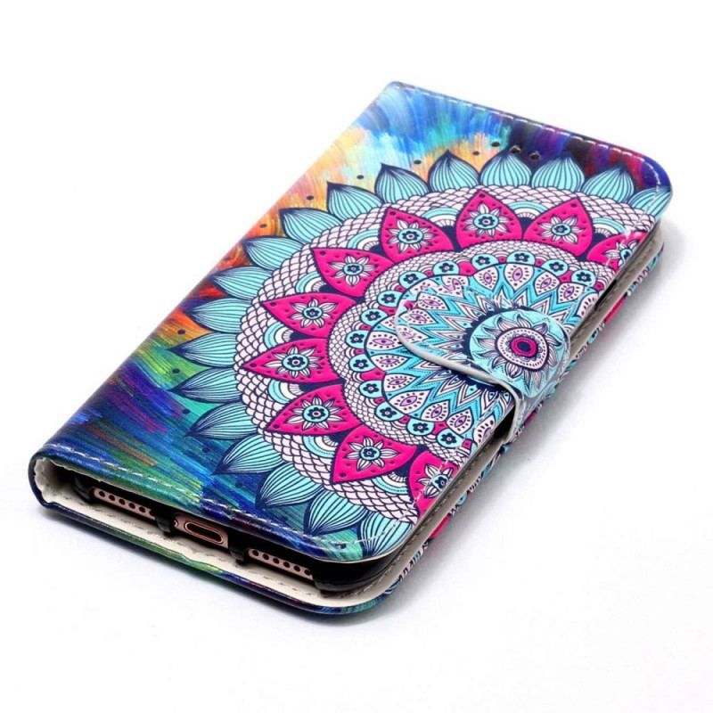 Flip Cover Samsung Galaxy S23 Plus 5G Med Snor Farverig Strappy Mandala