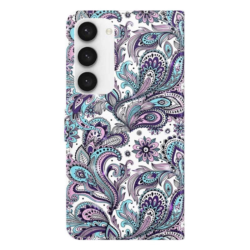 Flip Cover Samsung Galaxy S23 Plus 5G Med Snor Strappy Paisley Mønster