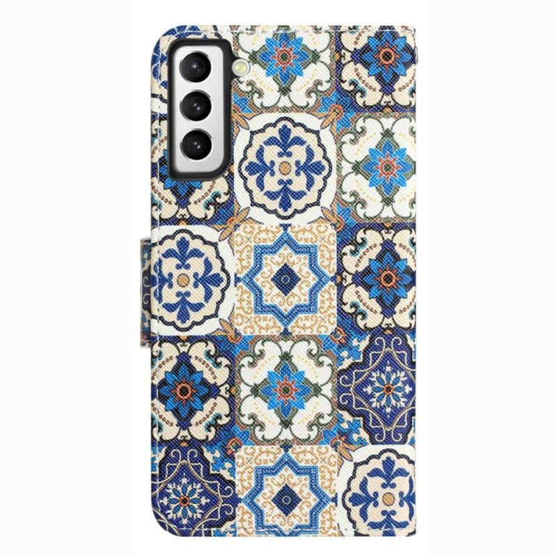 Flip Cover Samsung Galaxy S23 Plus 5G Med Snor Strappy Patchwork