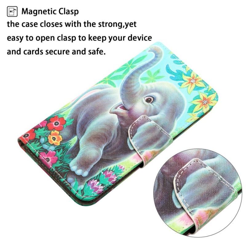 Flip Cover Samsung Galaxy S23 Plus 5G Med Snor Thong Elefant