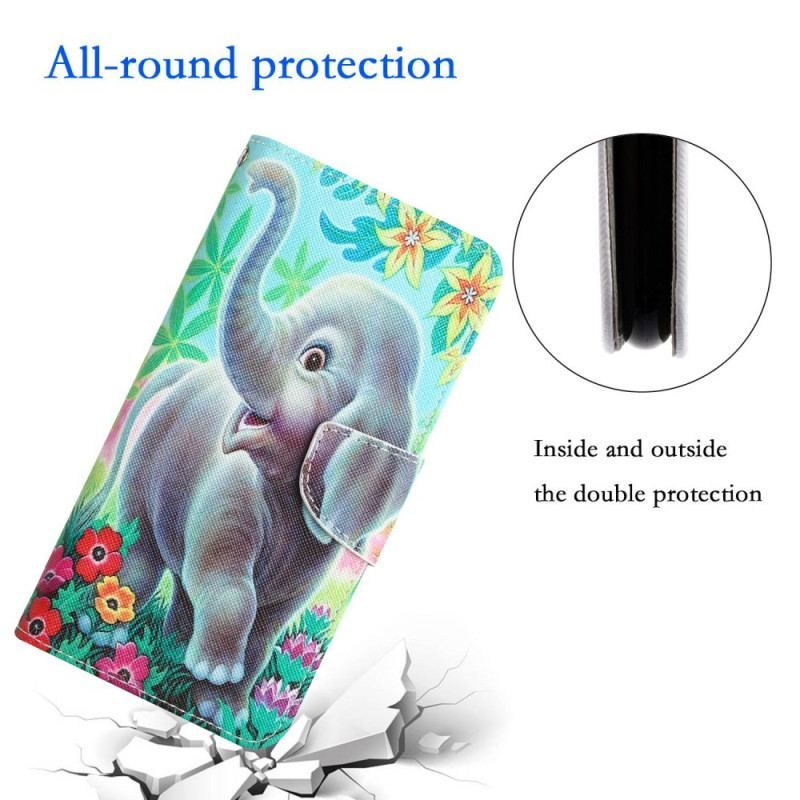 Flip Cover Samsung Galaxy S23 Plus 5G Med Snor Thong Elefant