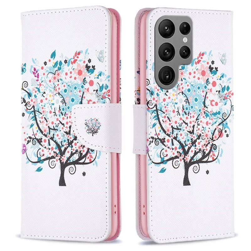 Flip Cover Samsung Galaxy S23 Ultra 5G Blomstret Træ