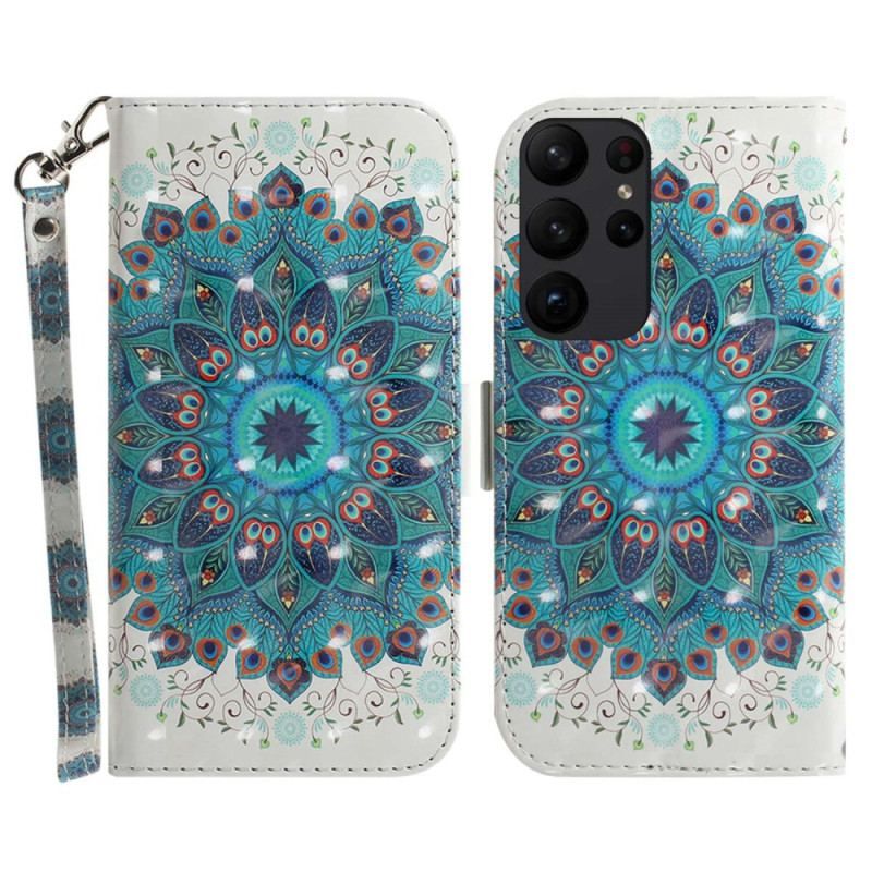 Flip Cover Samsung Galaxy S23 Ultra 5G Med Snor Strappy Mandala