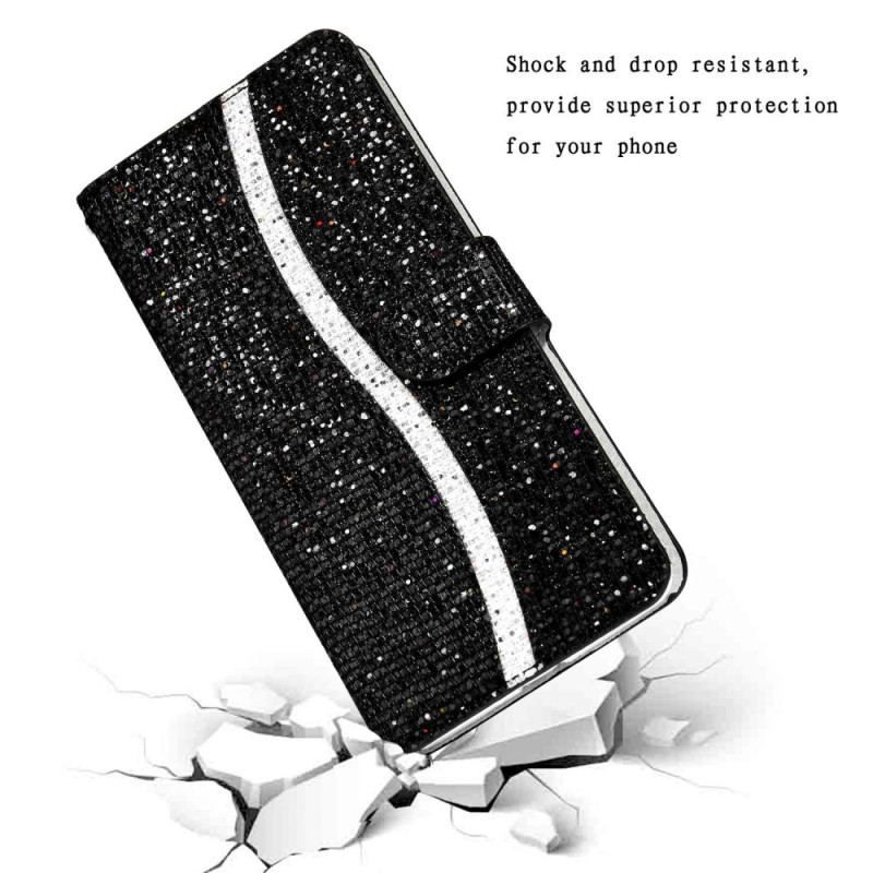 Flip Cover Samsung Galaxy S23 Ultra 5G Med Snor Strappy Pailletter