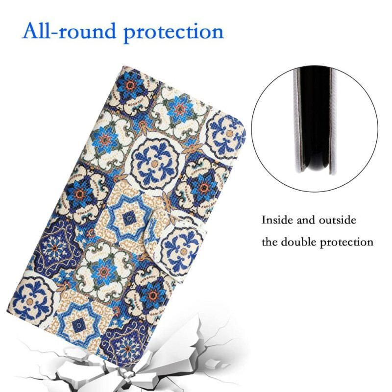 Flip Cover Samsung Galaxy S23 Ultra 5G Med Snor Strappy Patchwork