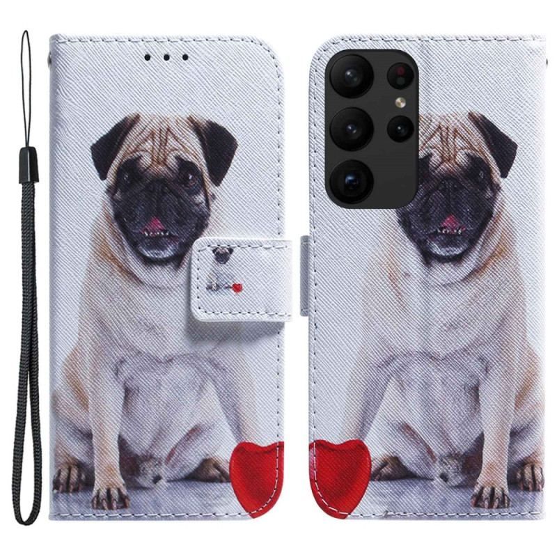 Flip Cover Samsung Galaxy S23 Ultra 5G Mops Hund