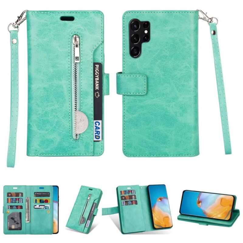 Flip Cover Samsung Galaxy S23 Ultra 5G Pung Med Snor