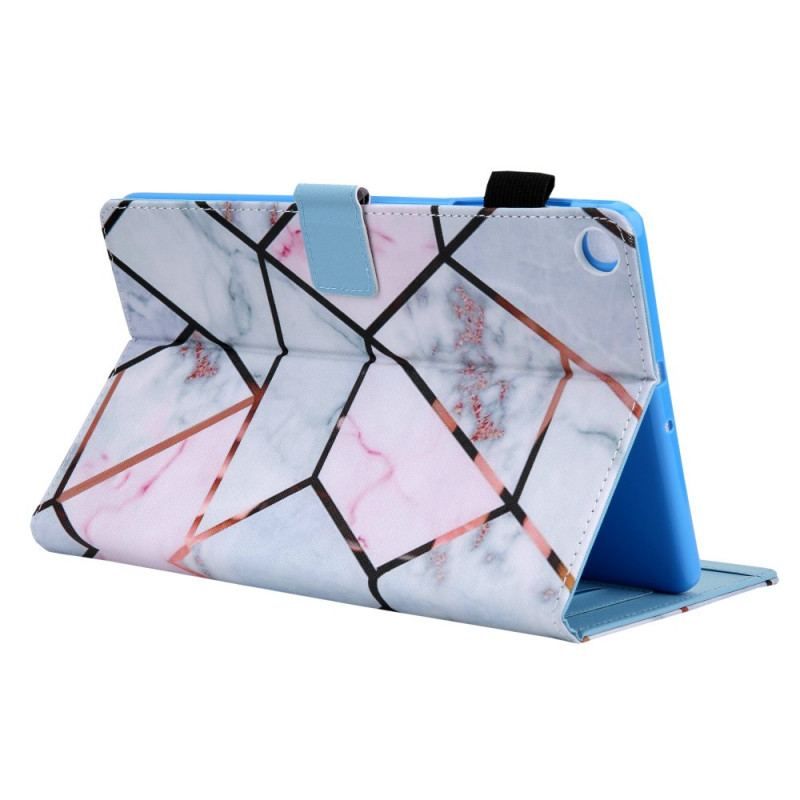 Flip Cover Samsung Galaxy Tab A8 (2021) Geometrisk Marmor