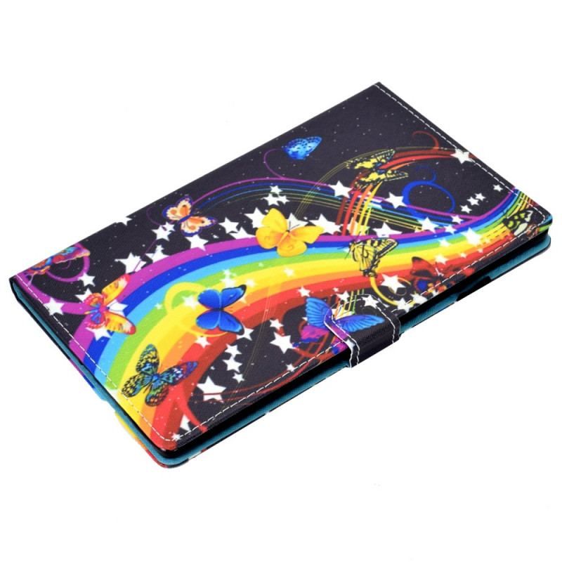 Flip Cover Samsung Galaxy Tab A8 (2021) Regnbue Sommerfugle