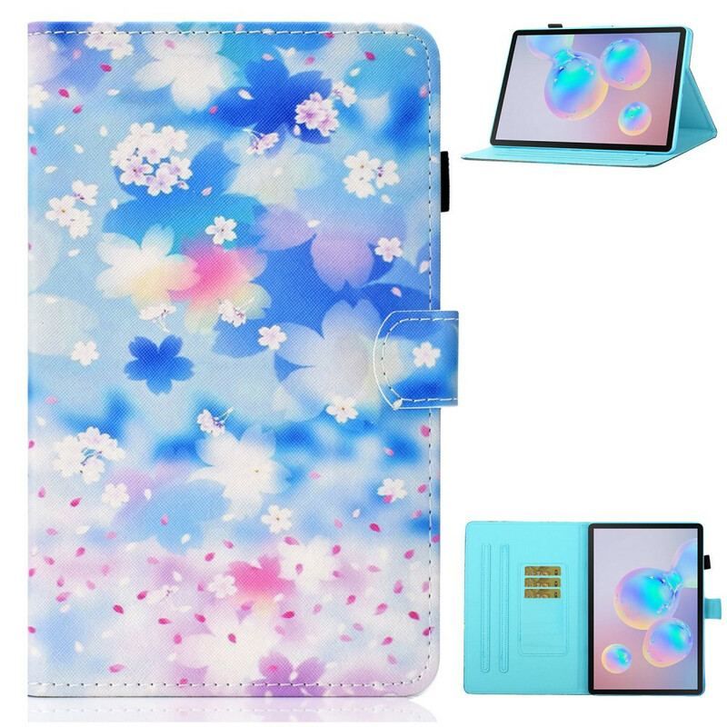 Flip Cover Samsung Galaxy Tab S8 / Tab S7 Akvarel Blomster