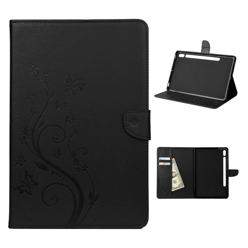 Flip Cover Samsung Galaxy Tab S8 / Tab S7 Blomstersommerfugle