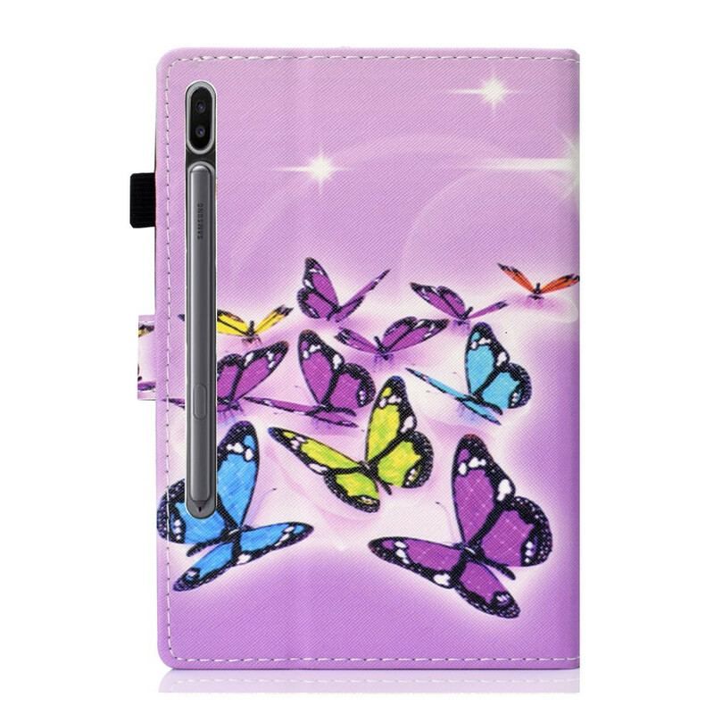 Flip Cover Samsung Galaxy Tab S8 / Tab S7 Malede Sommerfugle