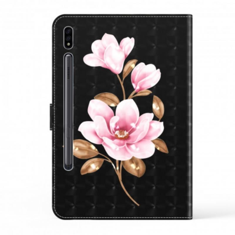 Flip Cover Samsung Galaxy Tab S8 / Tab S7 Træblomster I Kunstlæder