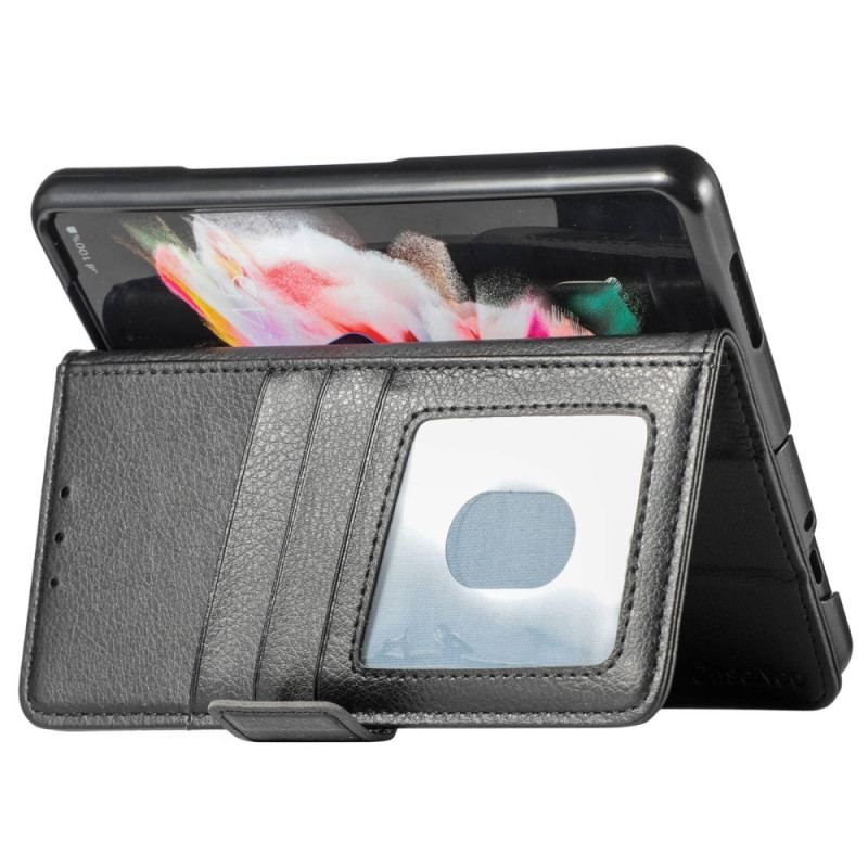 Flip Cover Samsung Galaxy Z Fold 4 Caseneo Litchi-pen I Imiteret Læder