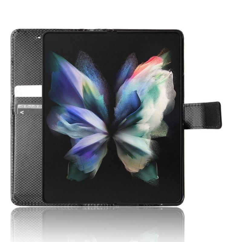 Flip Cover Samsung Galaxy Z Fold 4 Med Snor Diamant Rem