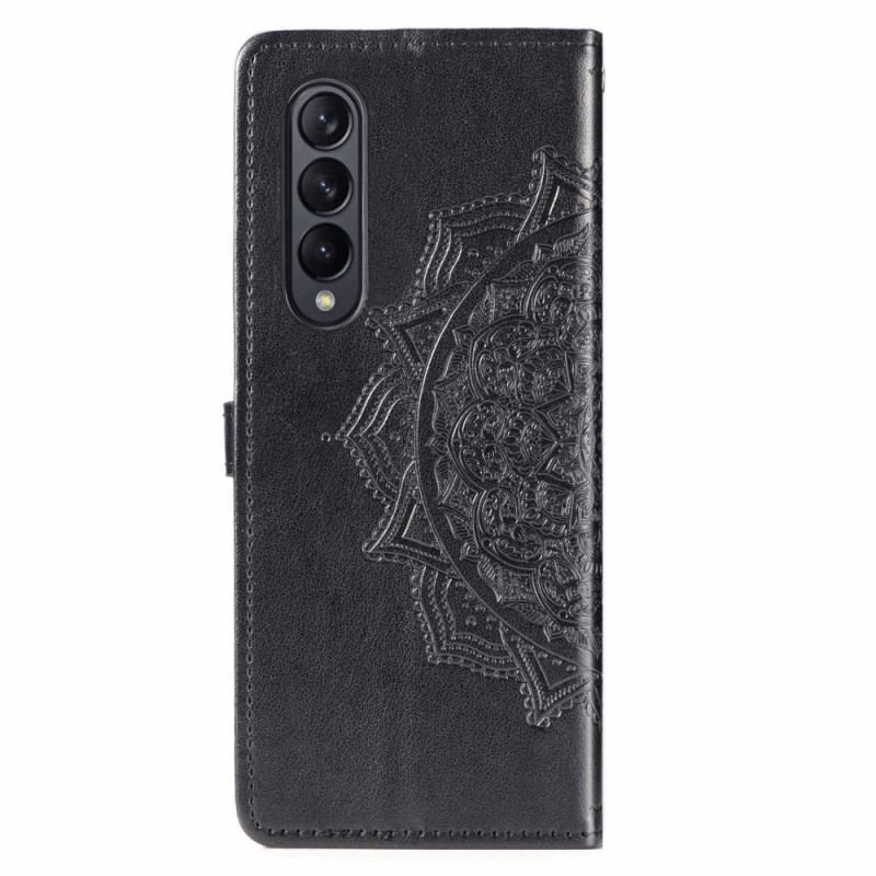 Flip Cover Samsung Galaxy Z Fold 4 Med Snor Middelalderlig Strappy Mandala