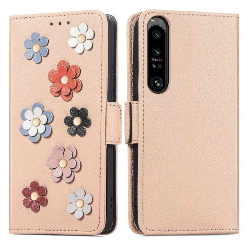 Flip Cover Sony Xperia 1 IV Dekorative Blomster