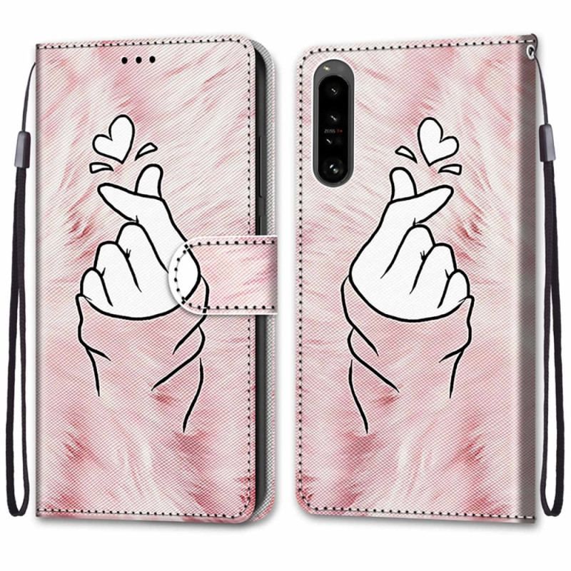 Flip Cover Sony Xperia 1 IV Finger Hjerte